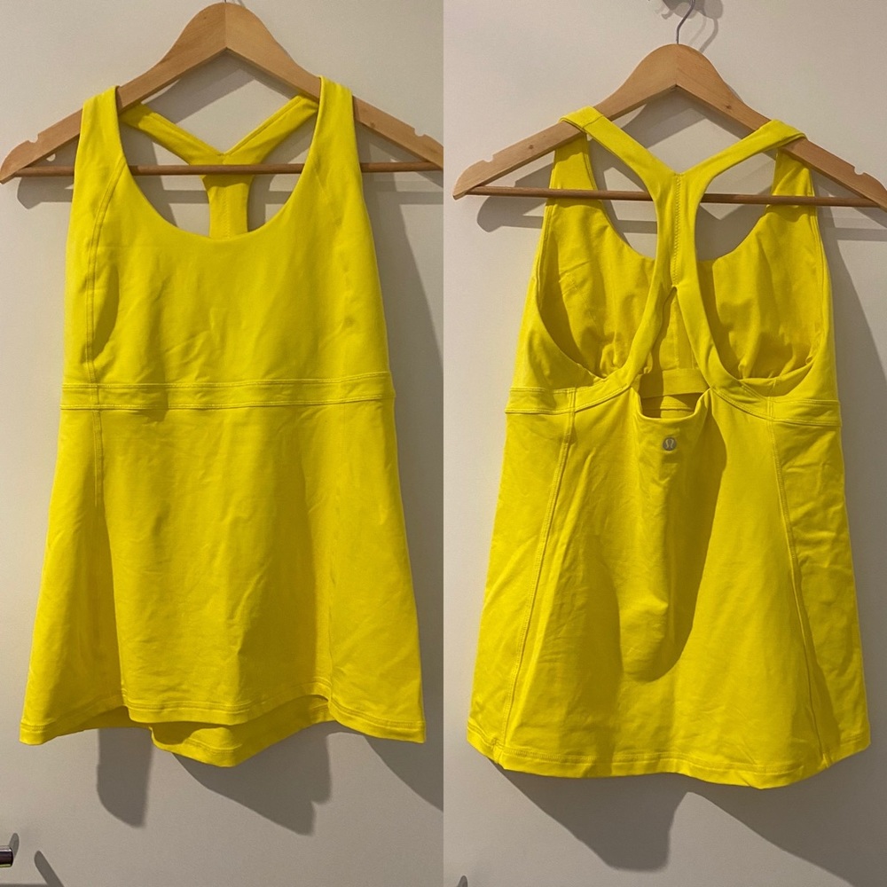 Lululemon ➰ ladies yellow thick strap w built in support tank CAN12 - Picture 1 of 2